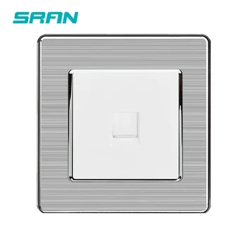 

SRAN wall RJ45 socket，CAT5 Data Network computer interface stainless steel panel 86mm*86mm white/black/gold