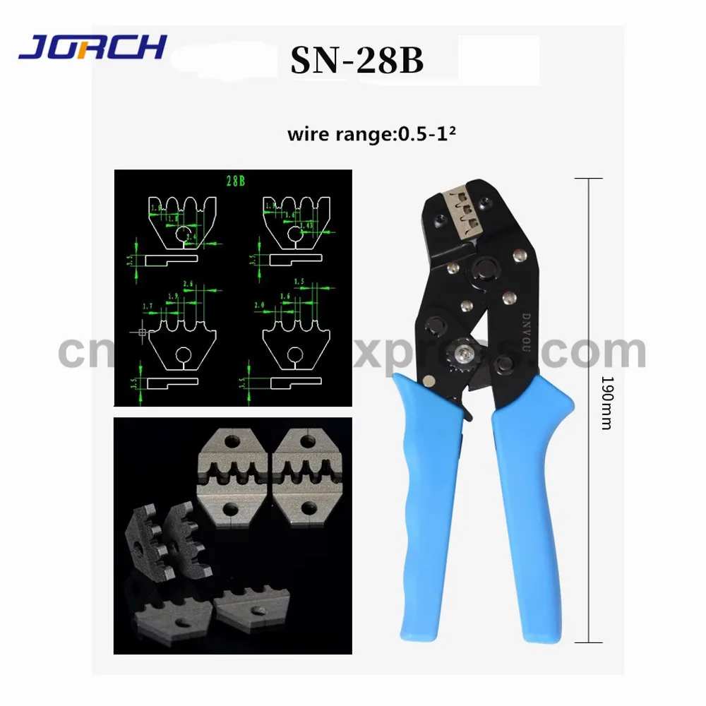 Wholesale SN-28B 1set Automotive crimping plier crimp terminal wire tool 0.5-1² MINI EUROP STYLE multi hand tools