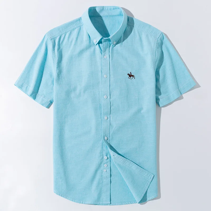 Men Casual Shirt New S to 6xl short sleeve 100% cotton oxford soft comfortable regular fit plus size quality summer business men casual shirts