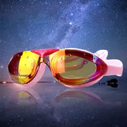 2019 Новые Красочные Покрытие HD противотуманные очки для взрослых мужчин и женщин силиконовые очки для плавания с очками