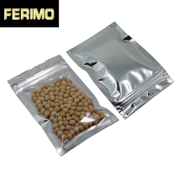 

200Pcs 8x15cm(3.15"x5.9") Plastic Clear Aluminum Foil Silver Zip Lock PackageBag Food Snack Party Crafts Mylar Zipper Pack Pouch