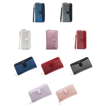 

Women Clutch Solid Color with Wristlet Simple Fashion Ladies Purse Long Wallet A2UA
