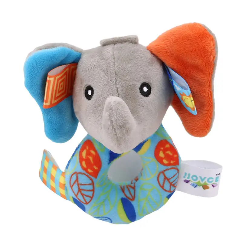 Elephant В форме плюшевого животного, удобные погремушки, мобили, детская игрушка для хватания, колокольчик, мультяшная мягкая милая игрушка, подарок на день рождения для детей - Цвет: Elephant
