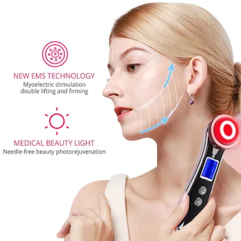 

Face Clean Skin Lifting Machine RF Radio Frequency EMS LED Photon Therapy Facial Tightening Wrinkle Removal Facial Care Massager