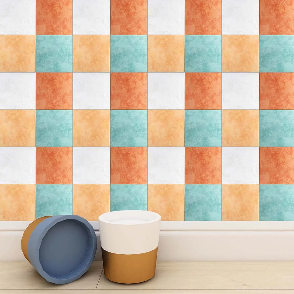 Красочная самоклеящаяся мозаичная наклейка для плитки водостойкая ПВХ