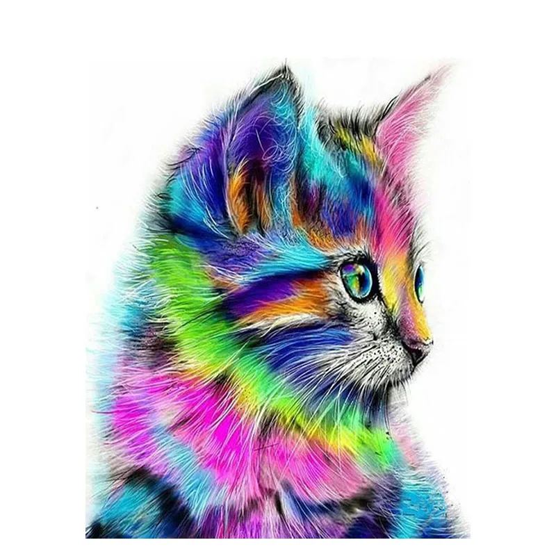 124多彩侧头猫
