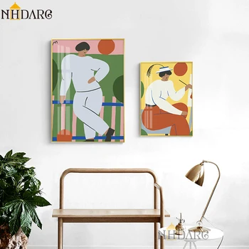 

NHDARC Canvas Printings The Unique Creative Design of Retro Fashion Figure Paintings Posters and Prints Wall Art Home Decor