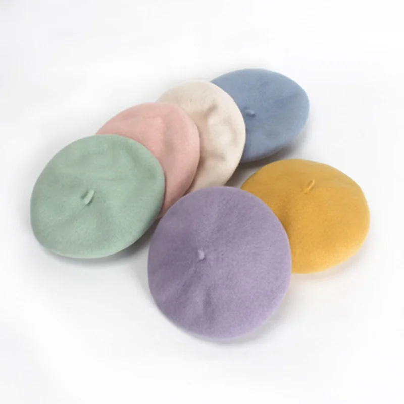 

Spring Autumn Women Berets Hat Painter Style Hat Women Wool Vintage Bonnet Warm Walking Cap Berets Solid Color Caps Female Hat