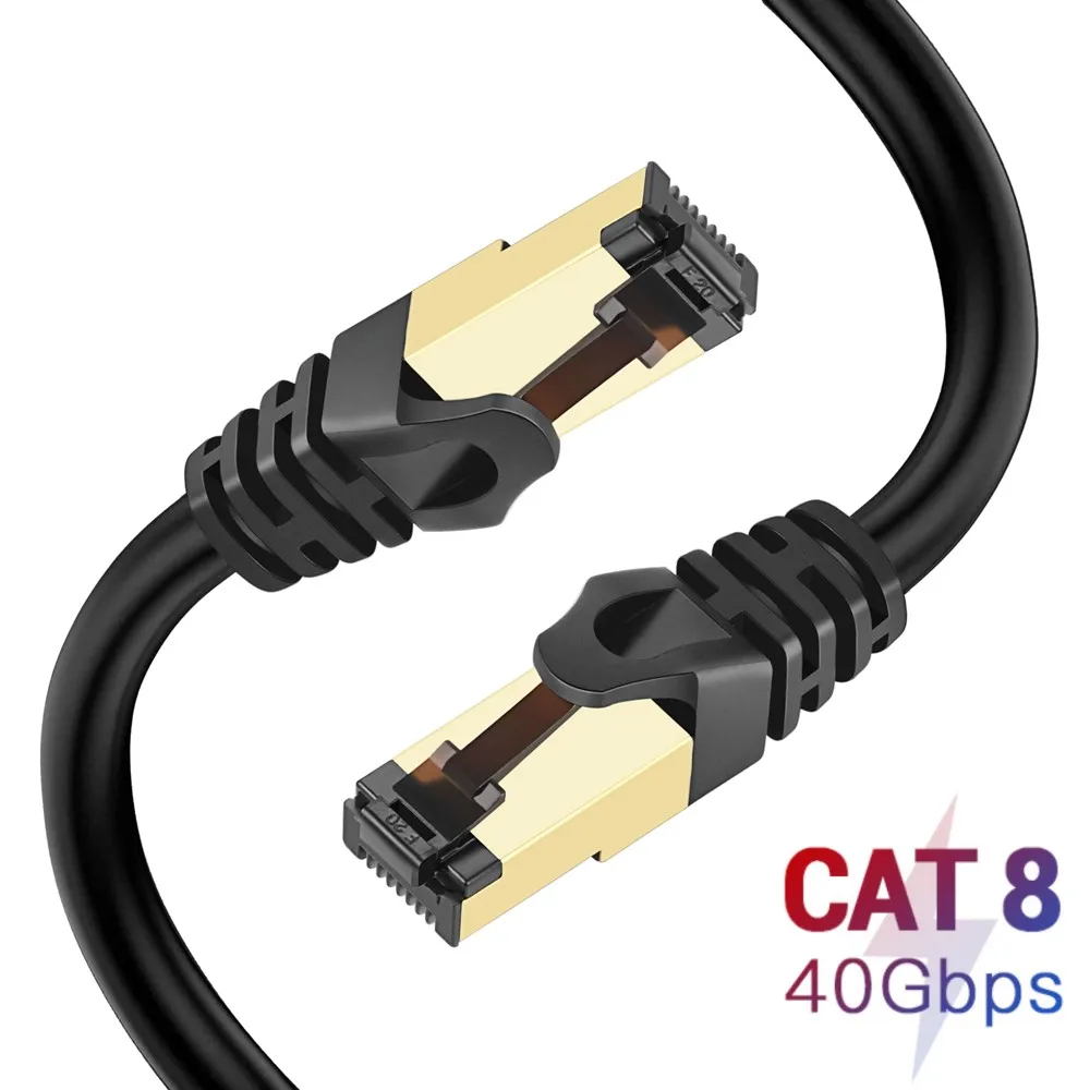 

Cat8 Ethernet Cable RJ45 Network Cable SFTP 40Gbps Lan Cable Cat 8 RJ45 Patch Cord for PS4 Modem PC Router Laptop Cable Ethernet