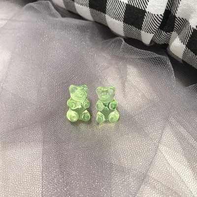 HZ Новинка милая Цветная Акриловая заколка для волос Gummy Bear заколки для волос аксессуары для волос для женщин девочек детей - Цвет: 36 Stud earring