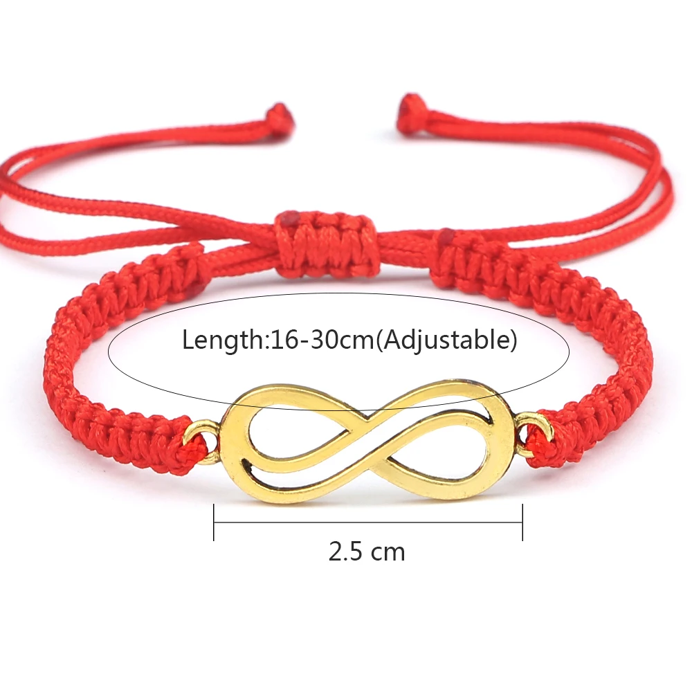 Digitial 8 Infnity Braided Bracelets Lucky Red Thread Rope Bangles Charm  Women Handmade Adjustable Knot Bracelet Simple Jewelry - AliExpress, image size:1000x1000