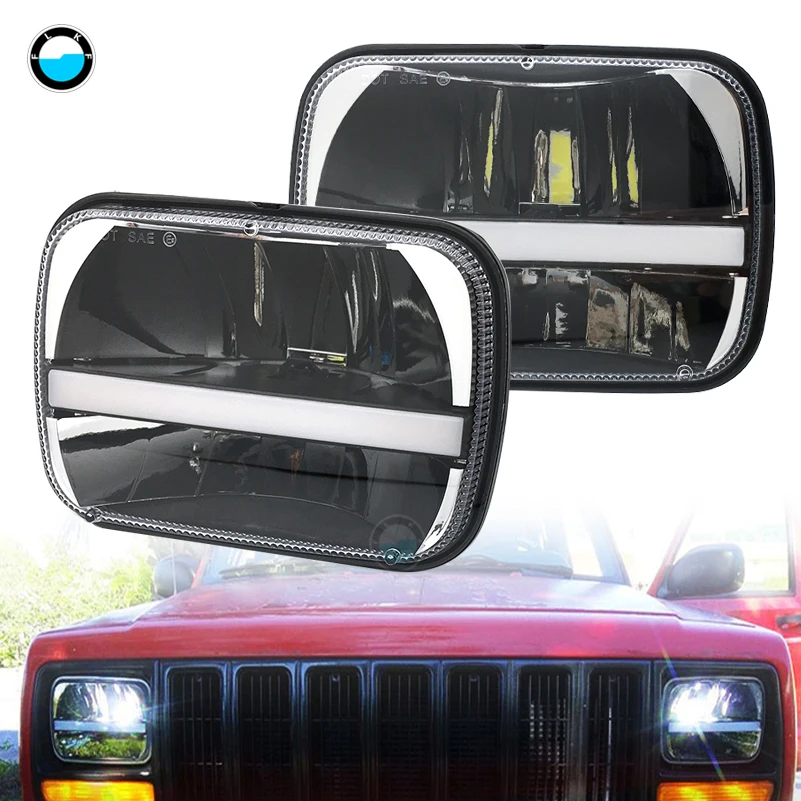 5x7 inchBlack проектор светодиодный фонарь " x 6" фара для Jeep Wrangler YJ Cherokee XJ H6054 H5054 H6054LL 69822 6052 6053