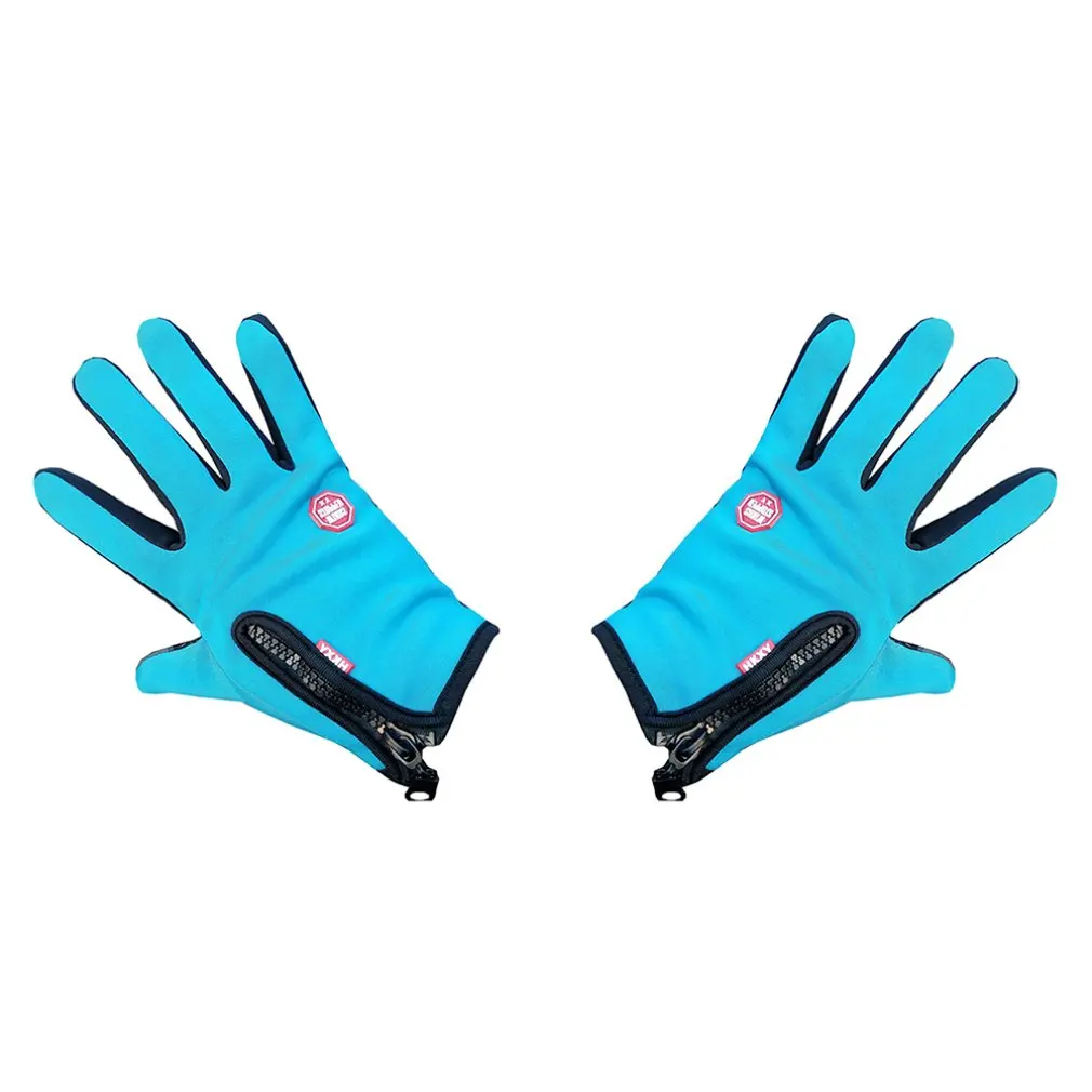 Ski Mountaineering Outdoor Zipper Fleece Gloves Full Finger Outdoor Waterproof Touch Screen Male Windproof Riding - Цвет: Windproof