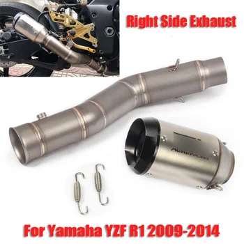 

Motorcycle R1 Slip-on Exhaust Tip Escape Muffler Silencer Tip Connector Link Tube Pipe for 2009-2014 Yamaha YZF R1 YZF 1000