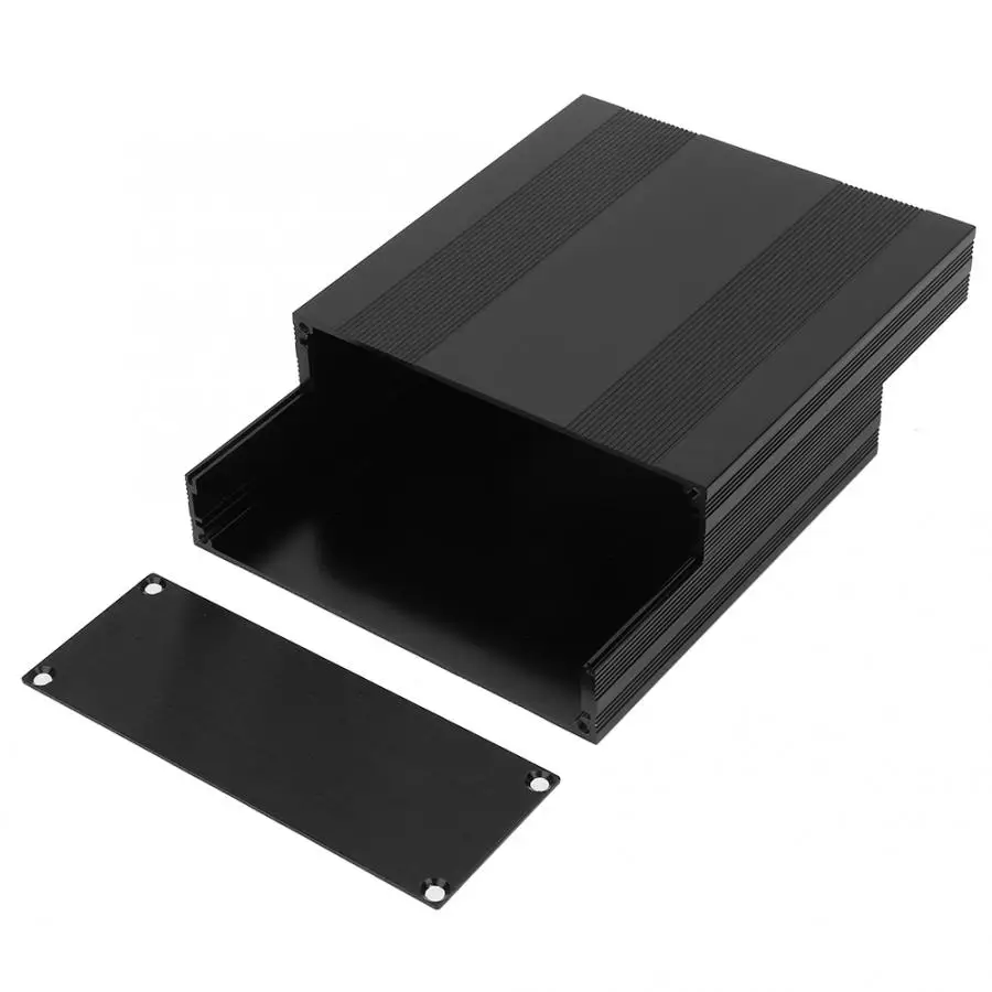 Черный алюминий печатная плата коробка Сплит Тип DIY корпус для электронных проектов чехол провод Соединительный элемент 54x145x150 мм