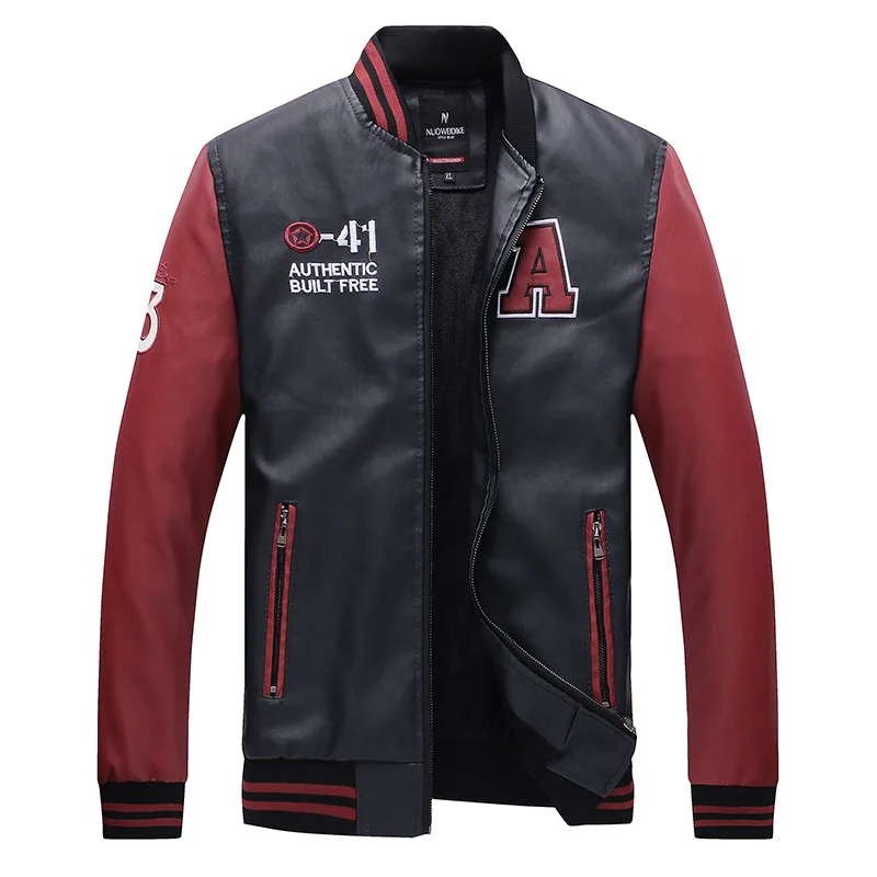 

Men'S Wear Spring And Autumn New Style PU Leather Jacket Baseball Stand Collar Fashion Man Leather Coat Versatile Casual Coat Ja