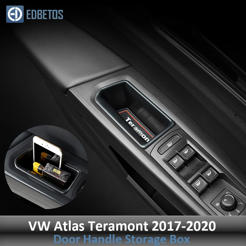 Автомобильный интерьер, передняя сторона, автомобильная дверь, органайзер, коробка, держатель для Volkswagen VW Atlas Teramont, дверная ручка, коробка для хранения