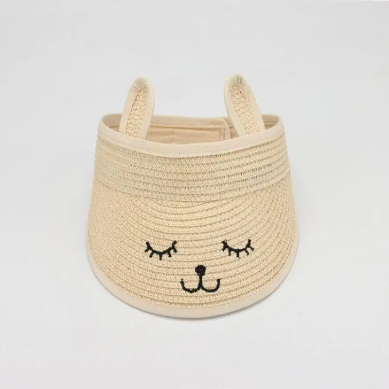Baby Sun Hat Children Straw Hat Summer Hats For Baby Girl Boy Kids Sunshade Sun Visor Top Cartoon Floppy Sun Hat Beach Cap