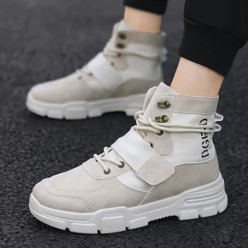 

2020 High top new Fashion Winter Boots Men's Desert Boots Round Toe tooling Sneakers Shoes Men's Lace Up Working Boots B478