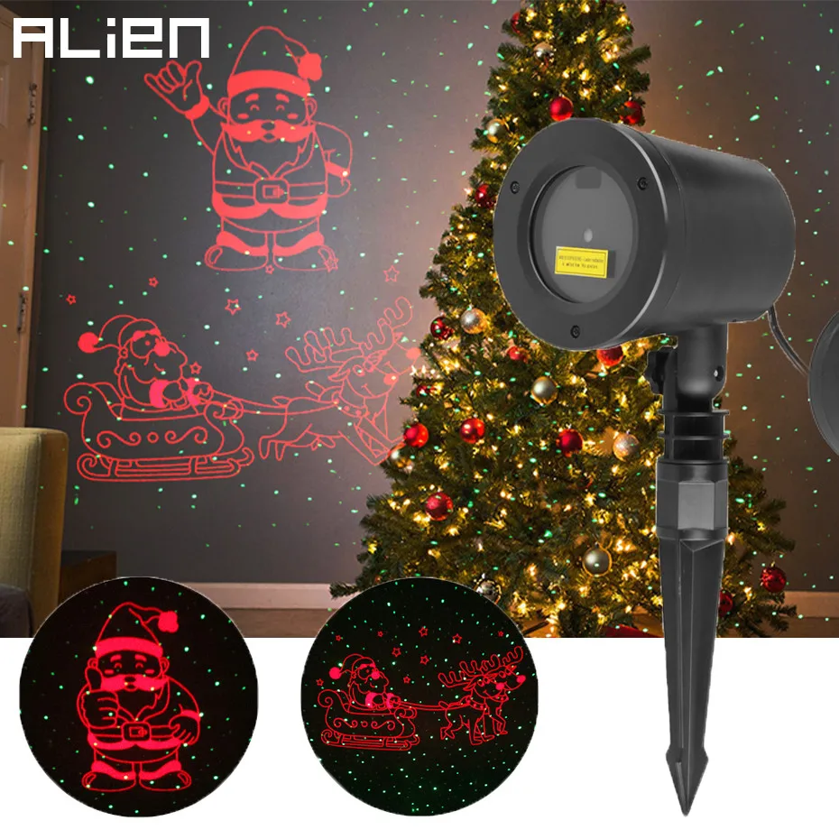 Animated Christmas Laser Projector Light Santa & Rudolph 