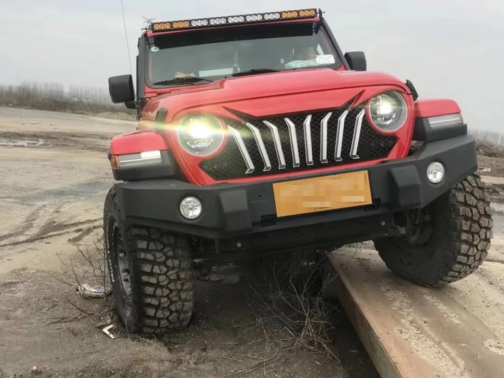 1 комплект Черная передняя решетка ABS для Jeep Wrangler JL