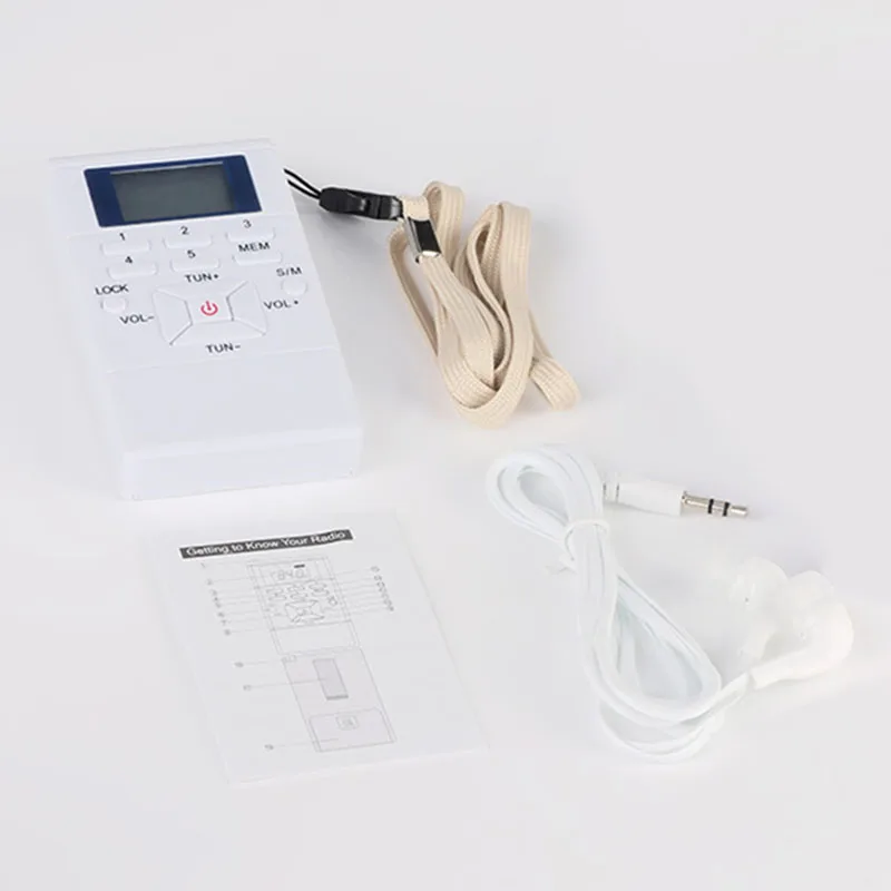 Портативное минирадио цифровой светодиодный дисплей FM двухканальный проигрыватель стерео с портативными наушниками радио для ходьбы Hi 888