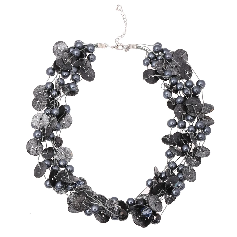 BeUrSelf, геометрическое ожерелье с черным жемчугом, многослойное Массивное колье для женщин, свадебное ювелирное ожерелье, Прямая поставка