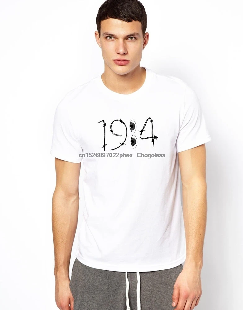 George Orwell 1984 T-shirt Police Big Brother Printed Indie Gift Unisex Tee T | Мужская одежда
