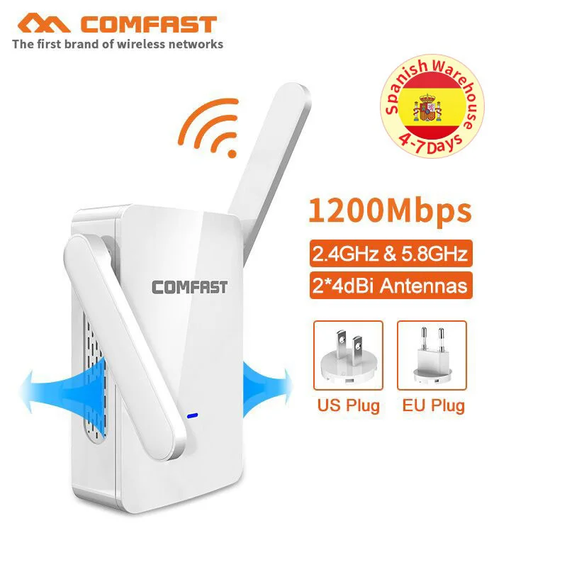 Comfast 2,4G& 5,8G двухдиапазонный беспроводной wifi ретранслятор 1200 Мбит/с wifi маршрутизатор wifi расширитель сигнала антенный усилитель Repetidor