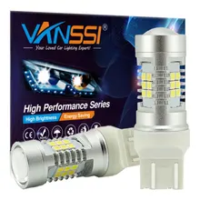 VANSSI 2 шт. светодиодный 20 W21/5 Вт 7443 Светодиодная лампа для LADA Vesta Granta Kalina передние DRL DHO светильник 7443 SRCK светодиодный ная автомобильная лампа бе...