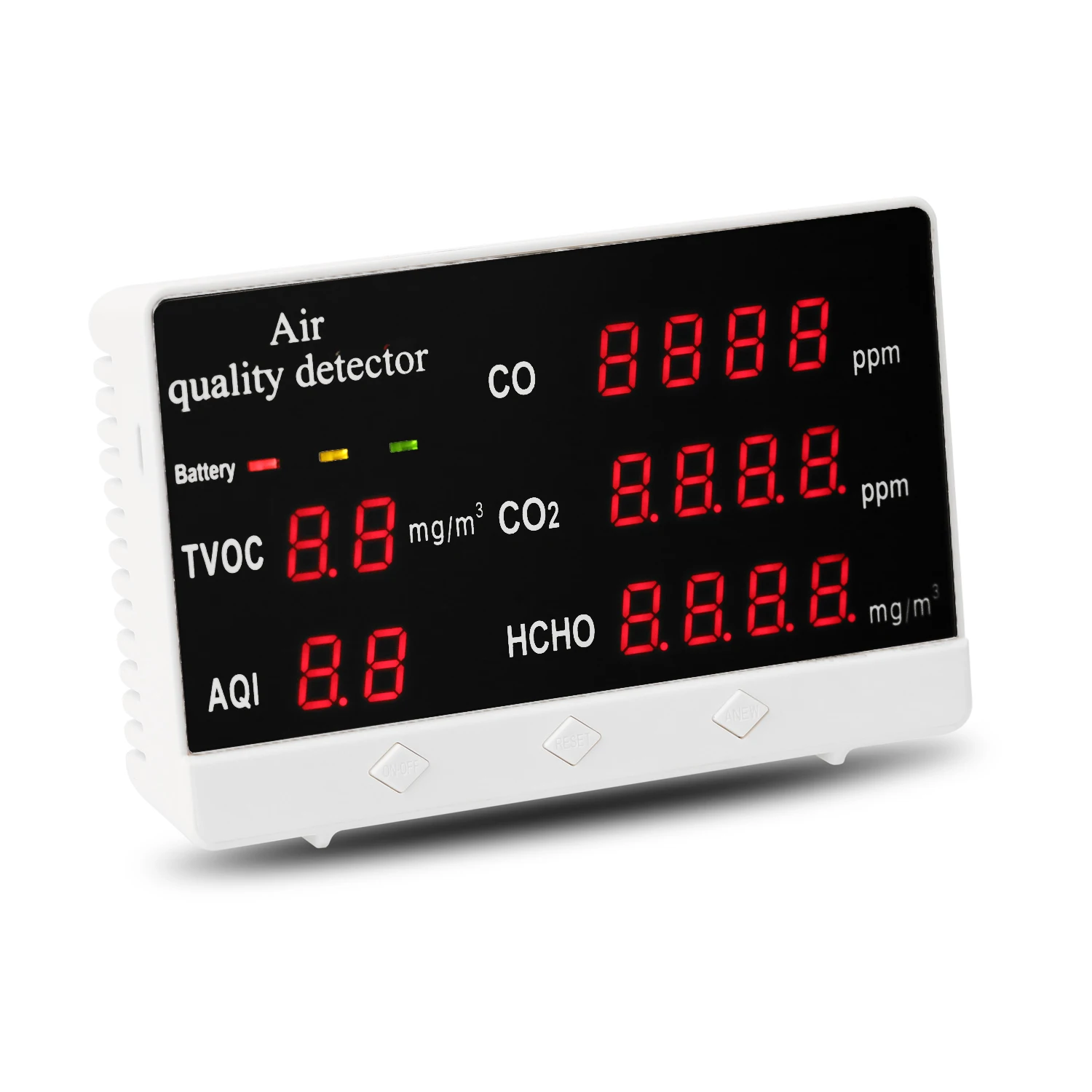 Digital Kohlendioxid Messgerät CO CO2 HCHO TVOC-Detektor Luftqualität Ausverkauf 