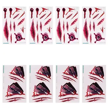 

8pcs Halloween Scar Convenient Tattooing Stickers Decorative Stickers