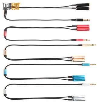 

3.5mm Aux 1 Male to 2 Female Splitter Wire 3.5 Jack Audio Extension Cable Adapter For Headphone Speaker Stereo AUX Cord 300pcs