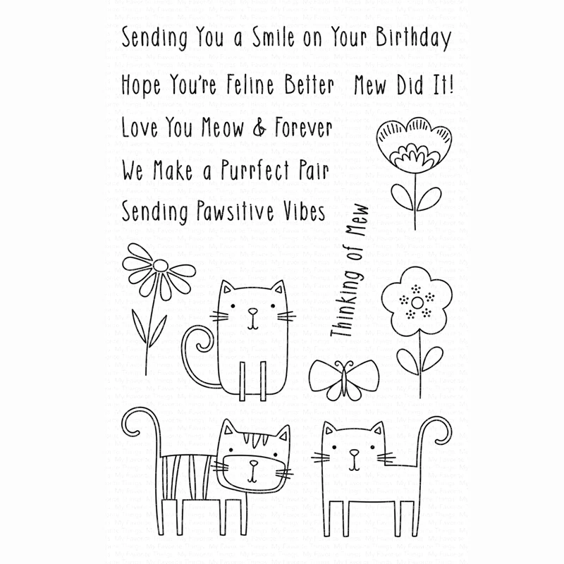 

DIY New 2019 Metal Cutting Die and Scrapbooking For Paper Making Meow Mix Cat Embossing Frame Card Craft In Clear Stamp Set
