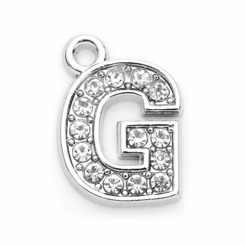HAEQISAlloy A-Z 26 Стразы Амулеты с буквами 26 алфавитов амулеты 10 шт 8*16 мм