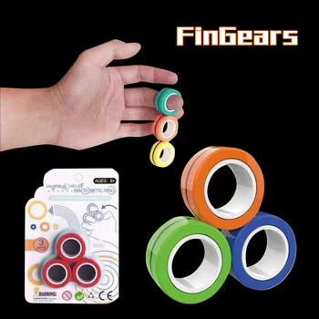 

FinGears Magnetic Rings Anti-stress Toys For Chlidren Adult Anxiety Relief Focus Kids Decompression Magic Fidget Toys Birthday