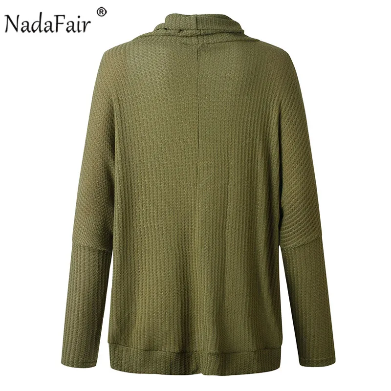 Nadafair, водолазка, Вязанная, зимние, женские, свитшоты, пуловер, осень, с разрезом, нерегулярные, повседневные, негабаритных, с капюшоном, для женщин