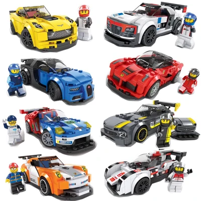 

City Super Racers Compatible Legoed Speed Champions Racing Car Model Building Blocks Bricks Kids Toys Sets Kits Childen Gift Set