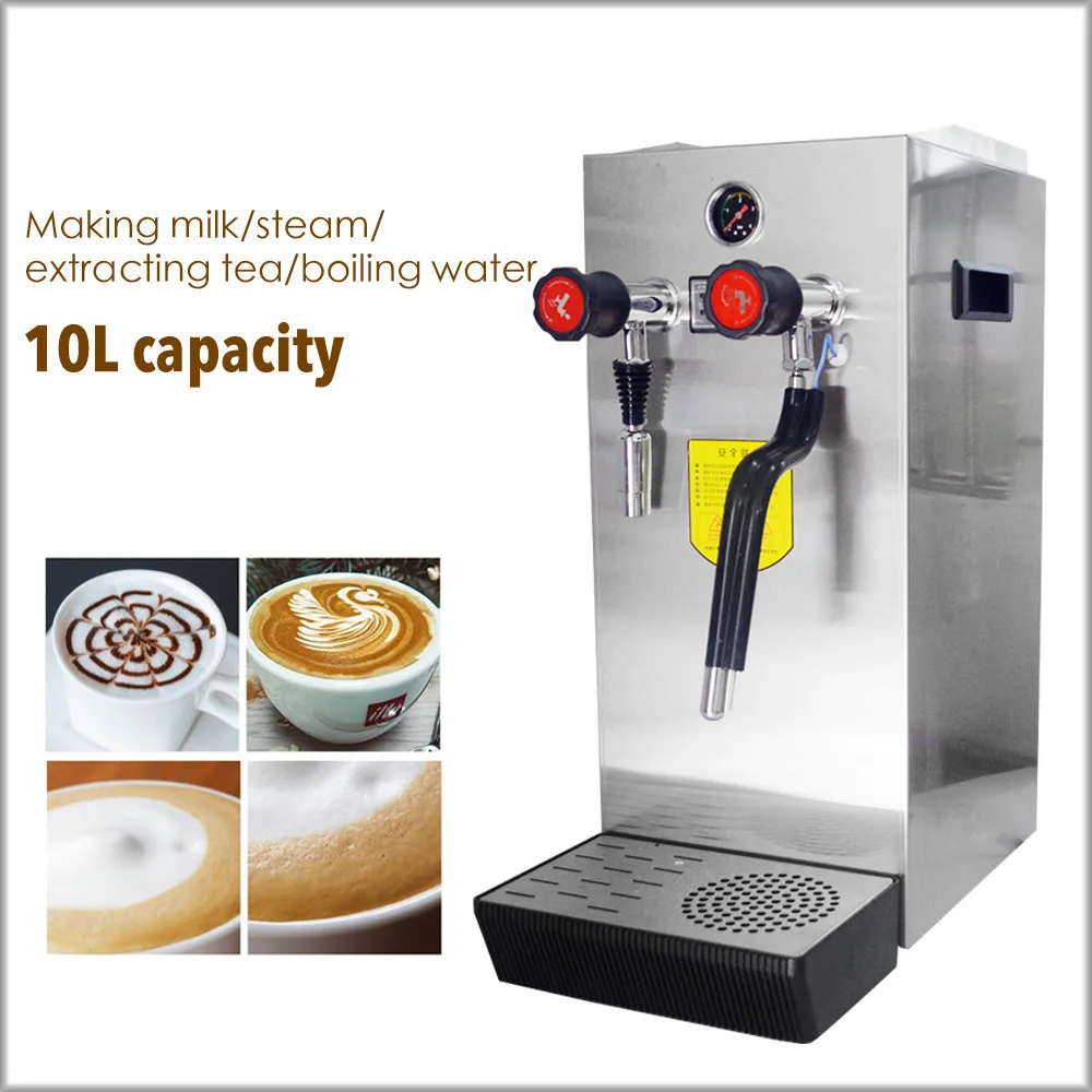 

10L Commerical Milk bubble machine Boiling water machine Steamer Water Boiler Teapresso Machine Coffee maker Milk foam maker