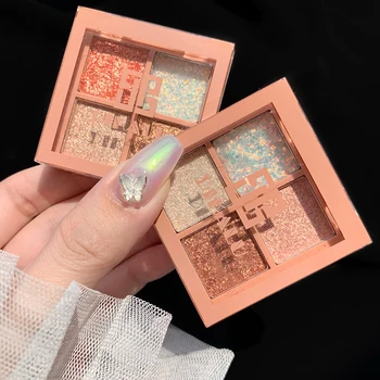 

NEW DIKALU Eye Shadow Eyes Palette Glitter Pearlescent Waterproof The New Glitter Shimmer Eye Shadow Palette 4 Colours/Set