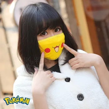 

Pokemon Mask Pikachu Women Masks Anime Cosplay Men Mouth Face Mask Cute Funny Cartoon Kawaii Fashion Personality Winter Comfort
