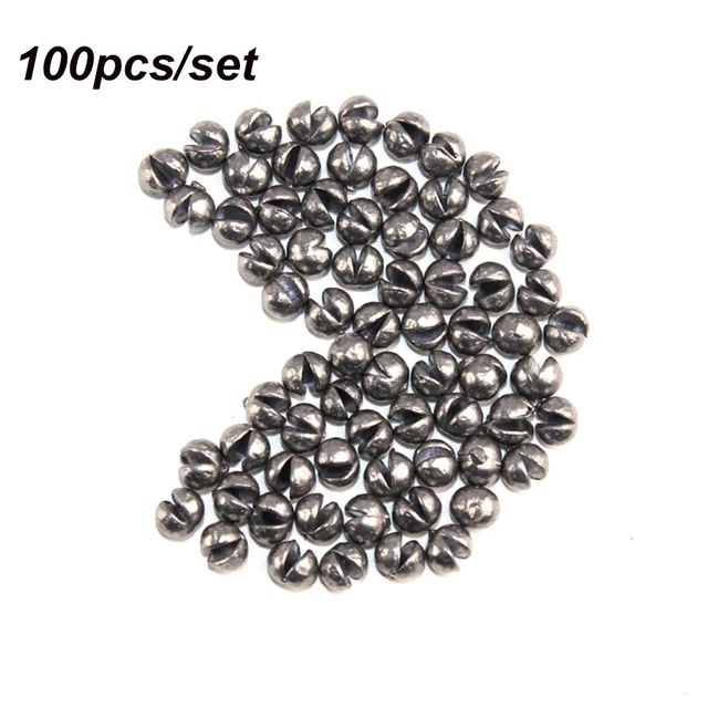 100Pcs High Quality Round Shot Weights Additional Weight opening Mouth Hook  Connector Sinker Fishing Lead fall