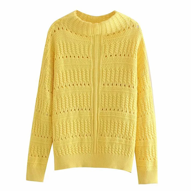 

RR O Neck Hollow Out Sweaters Women Fashion Solid Sweater Women Elegant Long Sleeve Mesh Sweaters Female Ladies IC