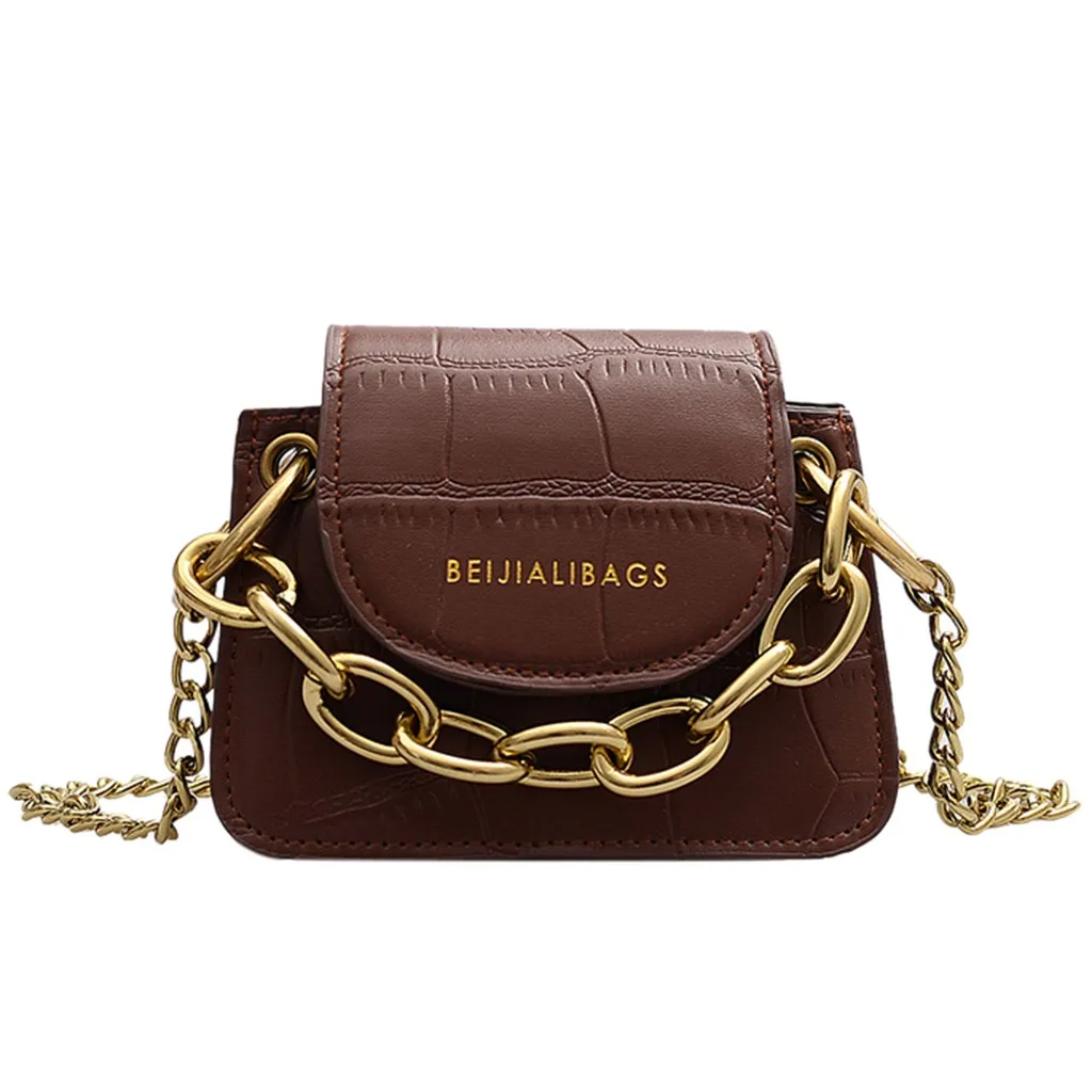 

Bags For Women 2019 Retro PU Leather Shoulder Bag Ladies Hasp Pattern Crossbody Bag Fashion Chain Party Square Bags