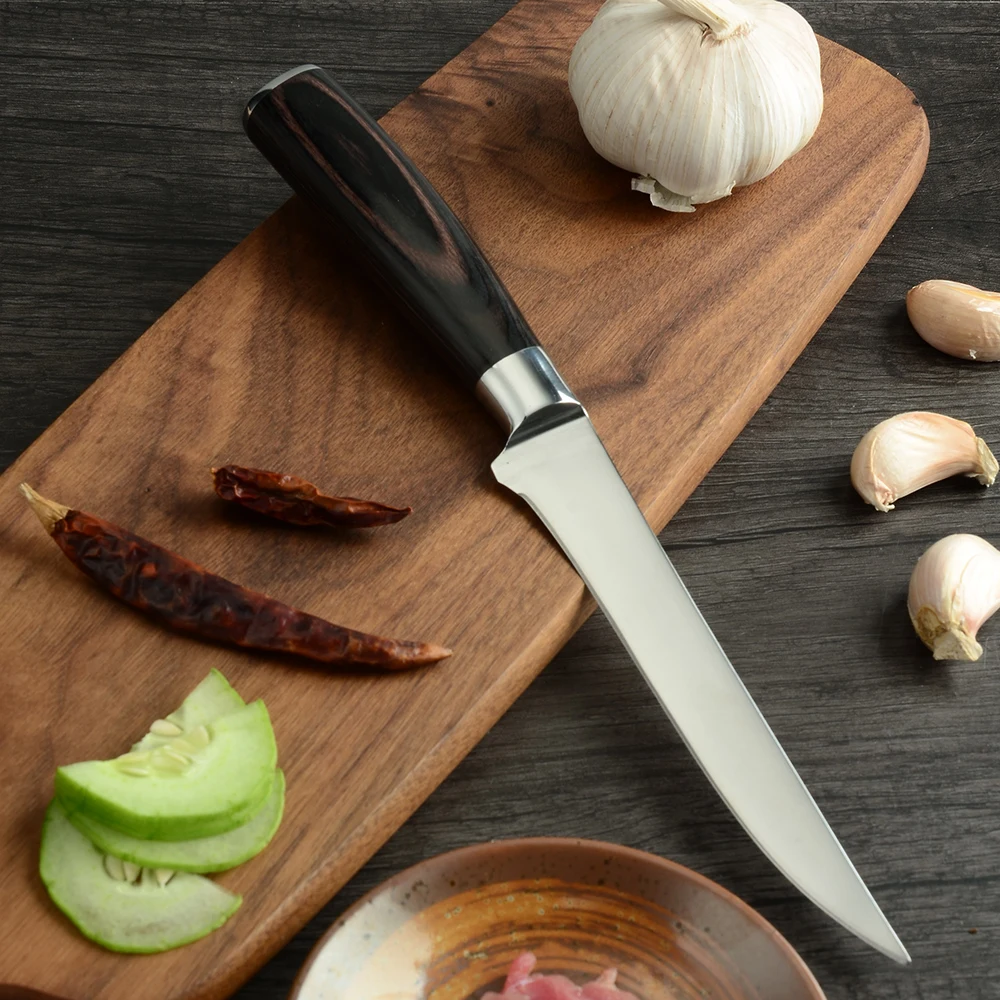Damask 5,5 дюймовый нож-топорик 7Cr17 кухонный нож из нержавеющей стали высокого качества цветной нож с деревянной ручкой с ножны бесплатный подарок