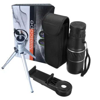 

Lens for phone 16X52 Zoom for Smartphone Monocular Telescope Scope Camera Camping Hiking Fishing with Compass Phone Clip Tripod