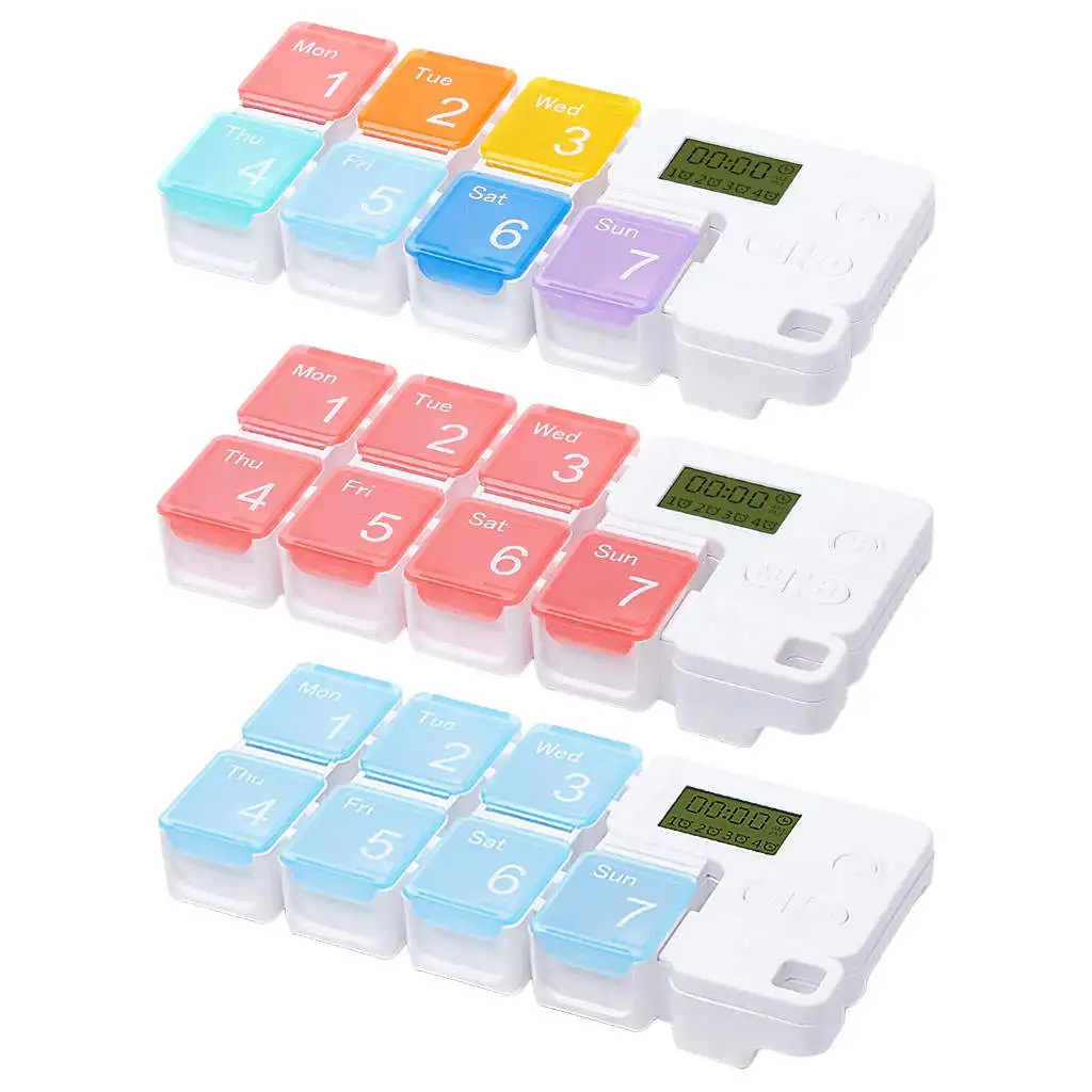 Weekly Pill Organizer Timing Reminder Durable 7 Day Cells Containe for Travel | Красота и здоровье