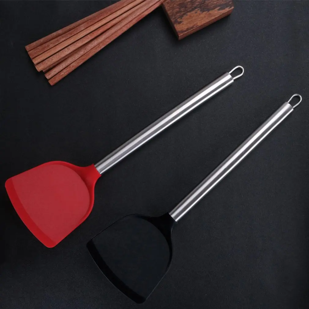 Household Silicone Spatula With Stainless Steel Handle High Temperature