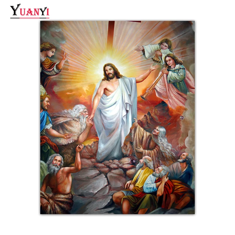 Full Square Diamond Painting Religion Jesus Icon Holy light Round Mosaic 5D DIY Embroidery Cross stitch | Дом и сад