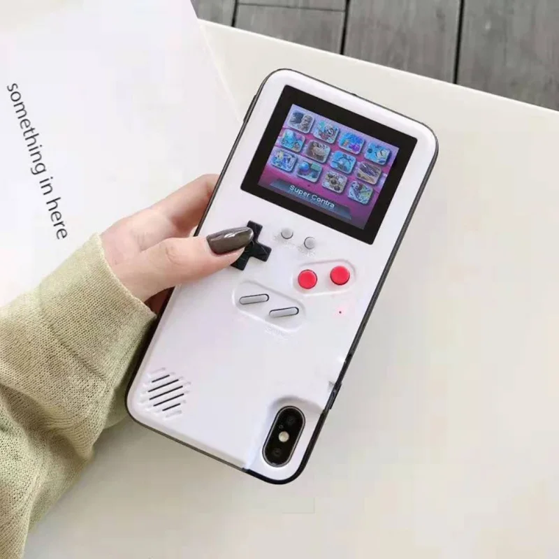 

Game Console Phone Case Retro Color Display Screen Cellphone Back Cover For IPhone 11 Pro Max With 36 Games